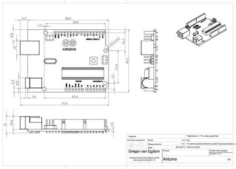 arduino uno mechanical drawing.